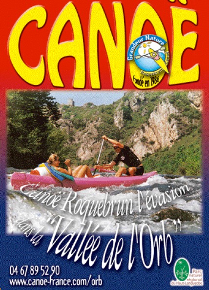 canoe sur l'orb &agrave; Roquebrun
