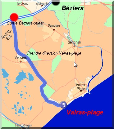Plan d'acc�s au camping m�diterran�e